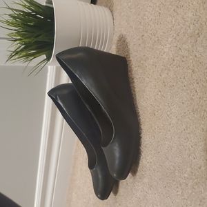 Black wedge heel, size 7